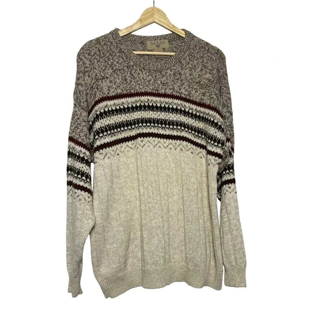 FARGO CLOTHING & SUPPLY CO Mens XL Fair Isle Knit Sweater Crew Neck‎ Long Sleeve